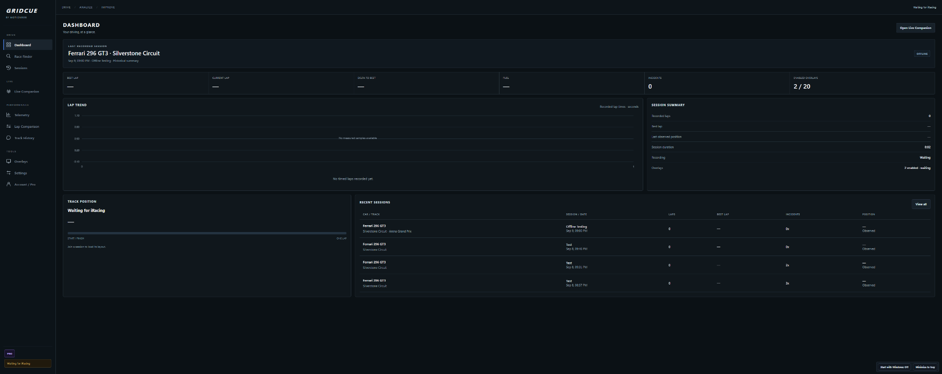 GridCue dashboard